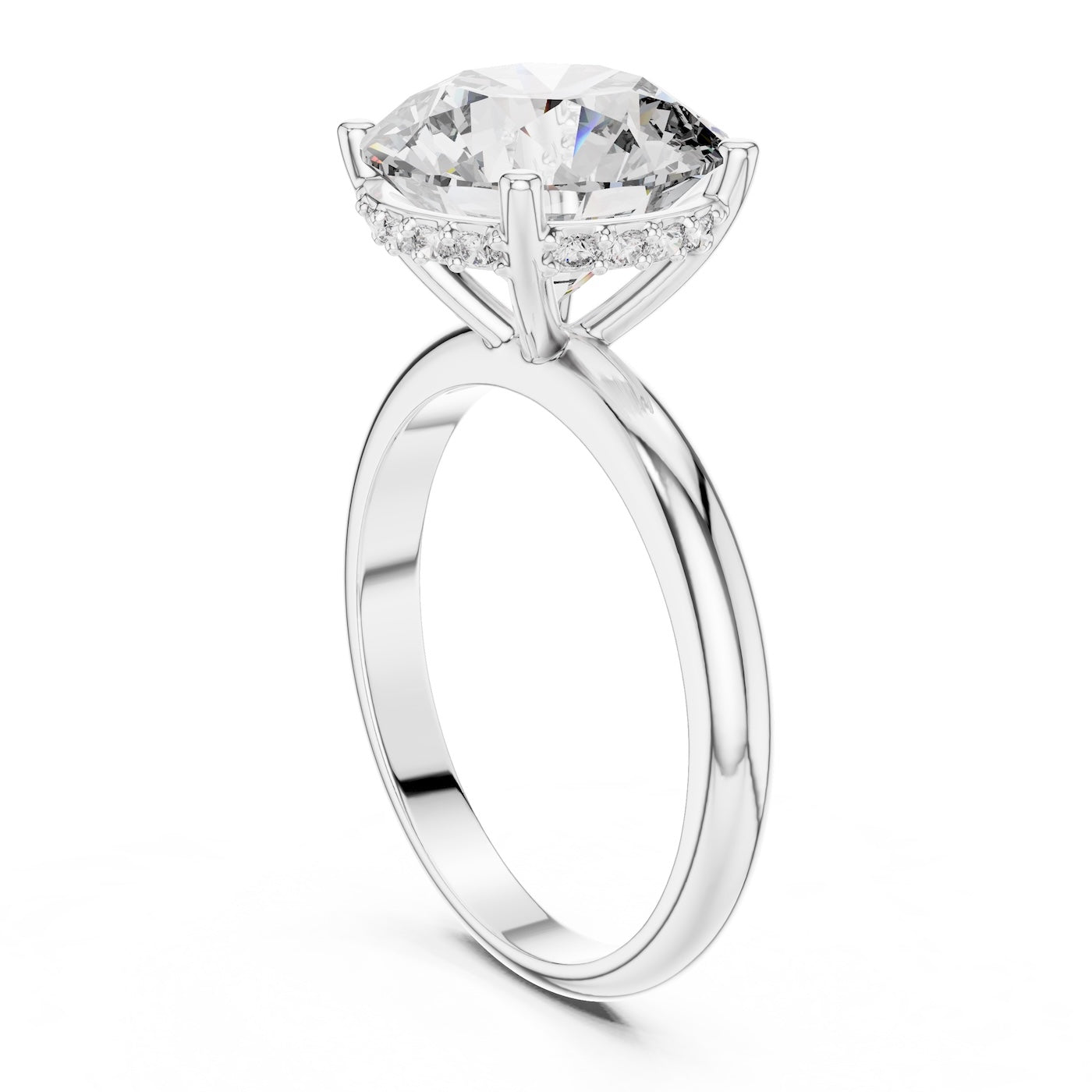 Zircon Silver ring on a white background 