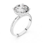 Zircon Silver ring on a white background 