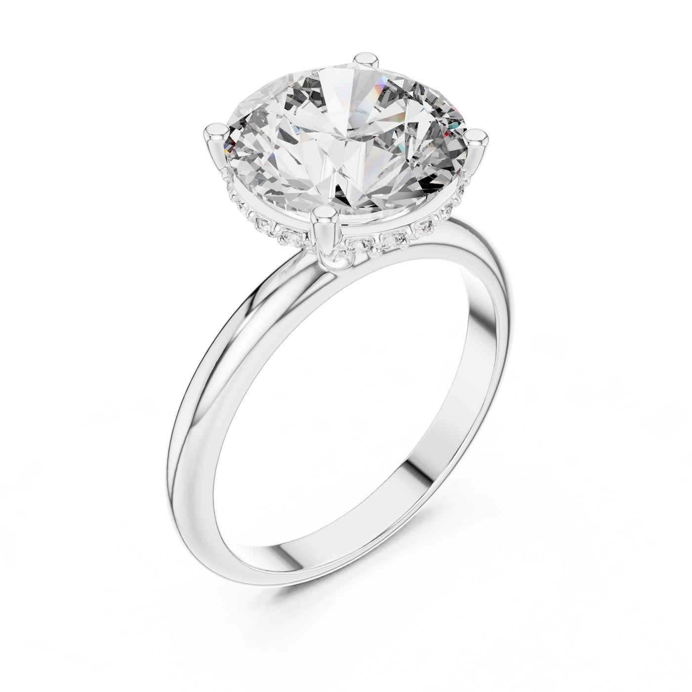 Zircon Silver ring on a white background 
