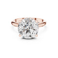 Rose gold ring with a large zircon on a white background #rose-gold