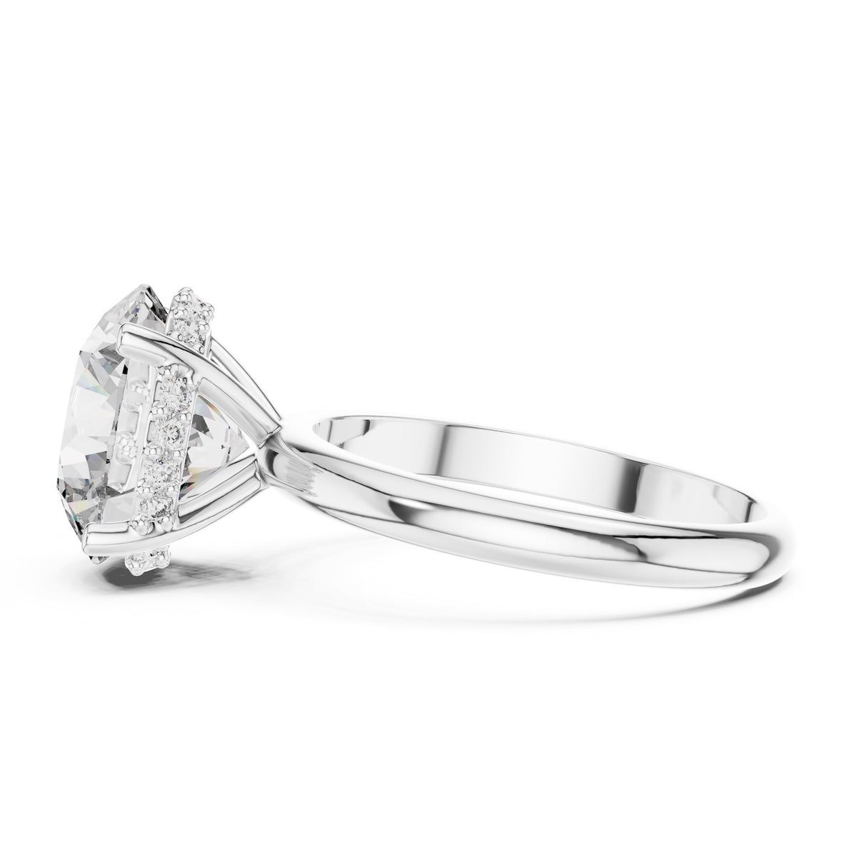 Zircon Silver ring on a white background 