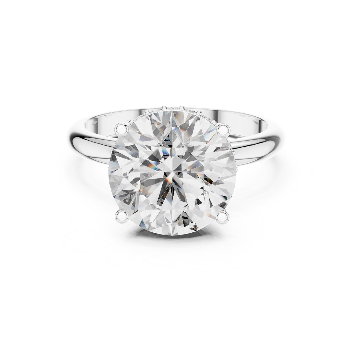 Zircon Silver ring on a white background 