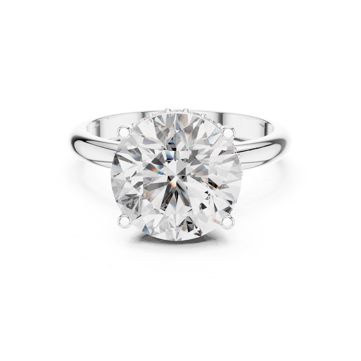 Zircon Silver ring on a white background 