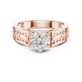Silver ring with rose-gold plating and a zircon on a white background #rose-gold