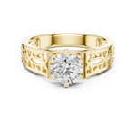 Silver ring with gold plating and a zircon on a white background 