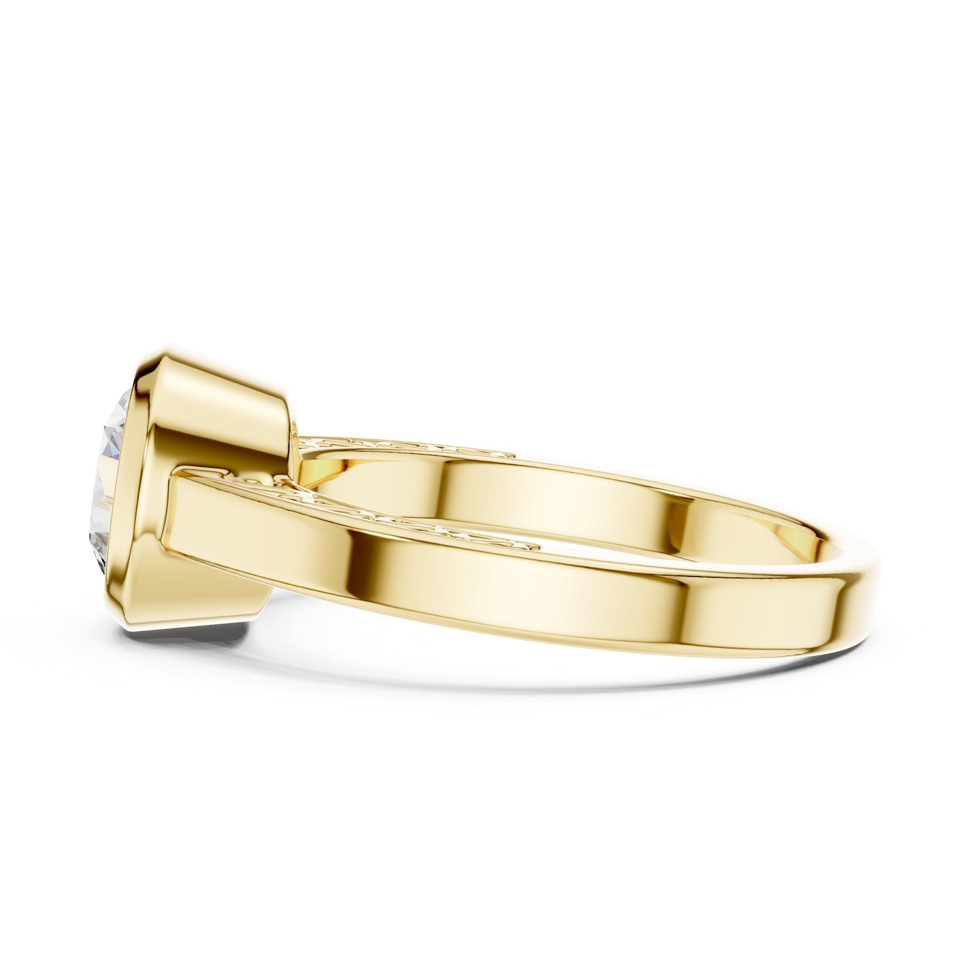 Gold plated Silver ring with a zircon diamond against a white background 