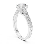 Silver ring with a white background 