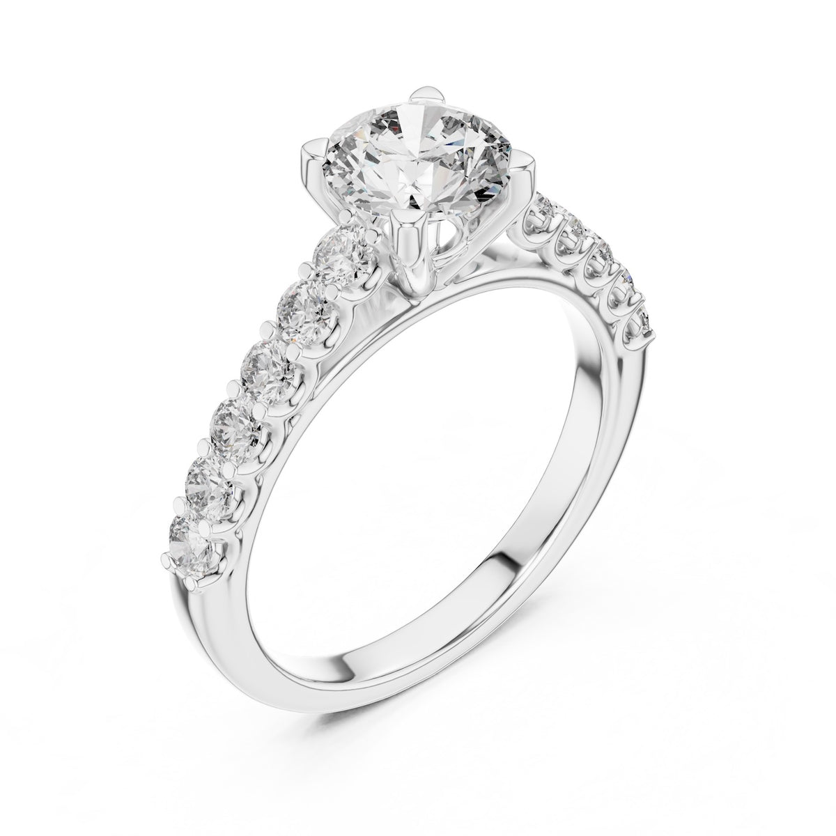 Silver ring with a white background 