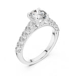 Silver ring with a white background 