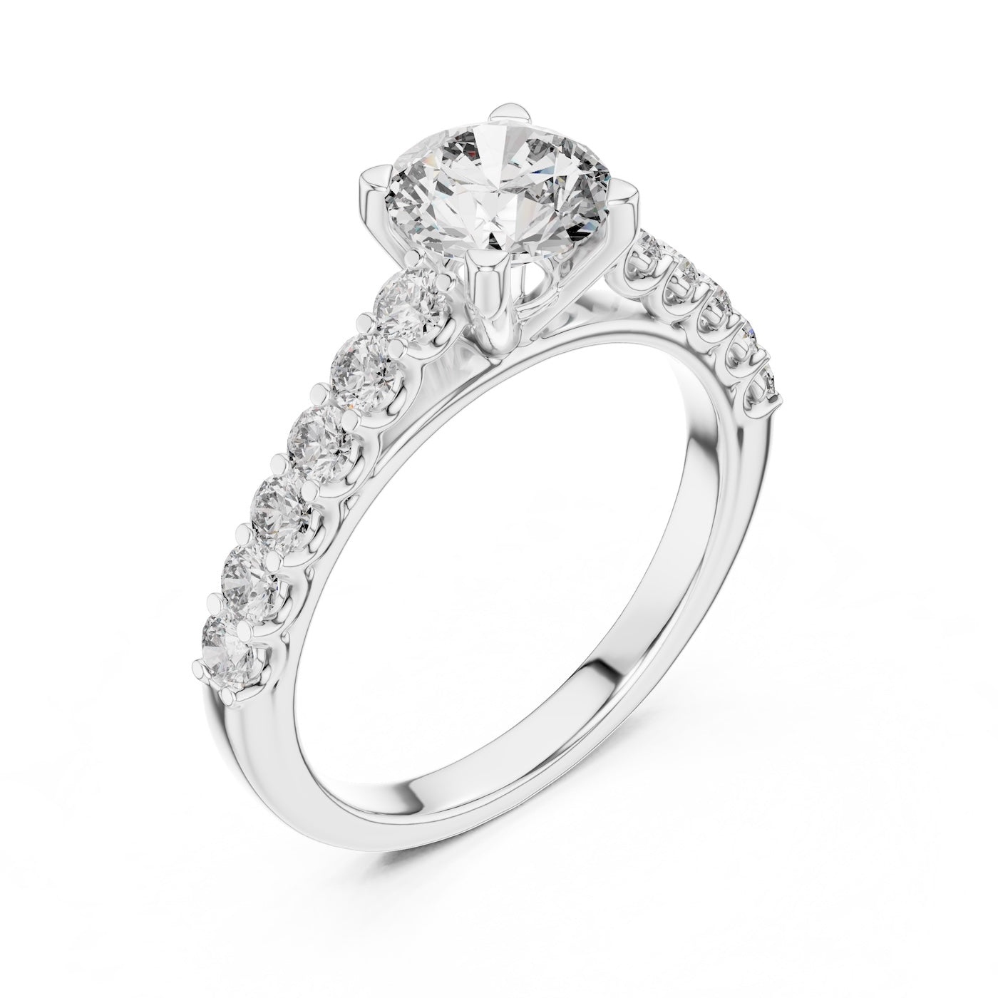 Silver ring with a white background 