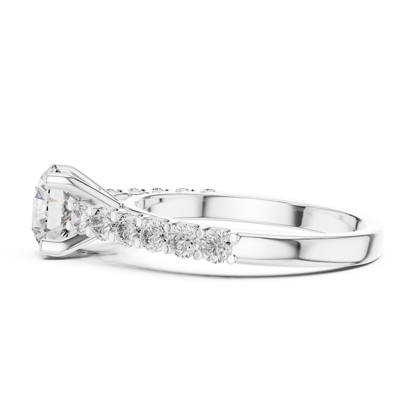 Silver ring with a white background 