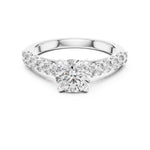 Silver ring with a white background 