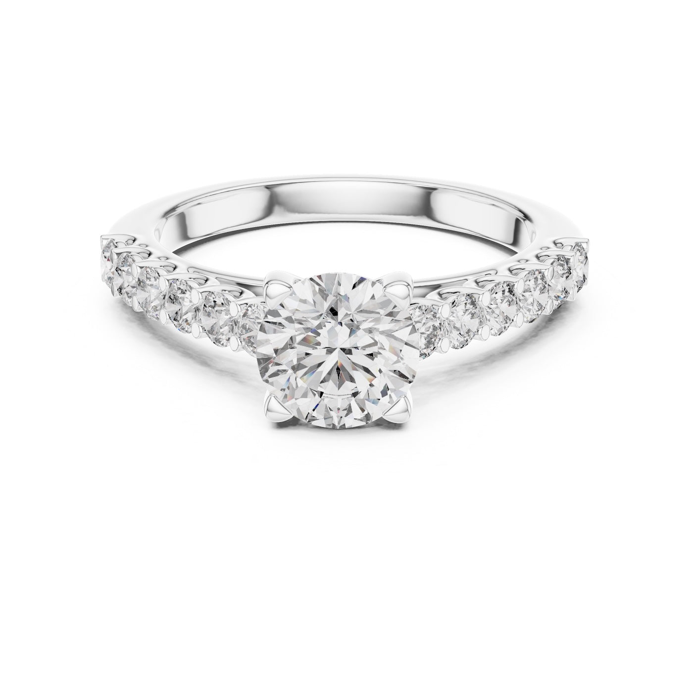 Silver ring with a white background 