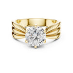 gold plated Silver ring with a large zircon on a white background 