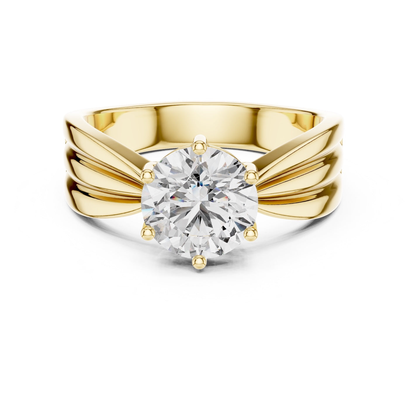 gold plated Silver ring with a large zircon on a white background #yellow-gold