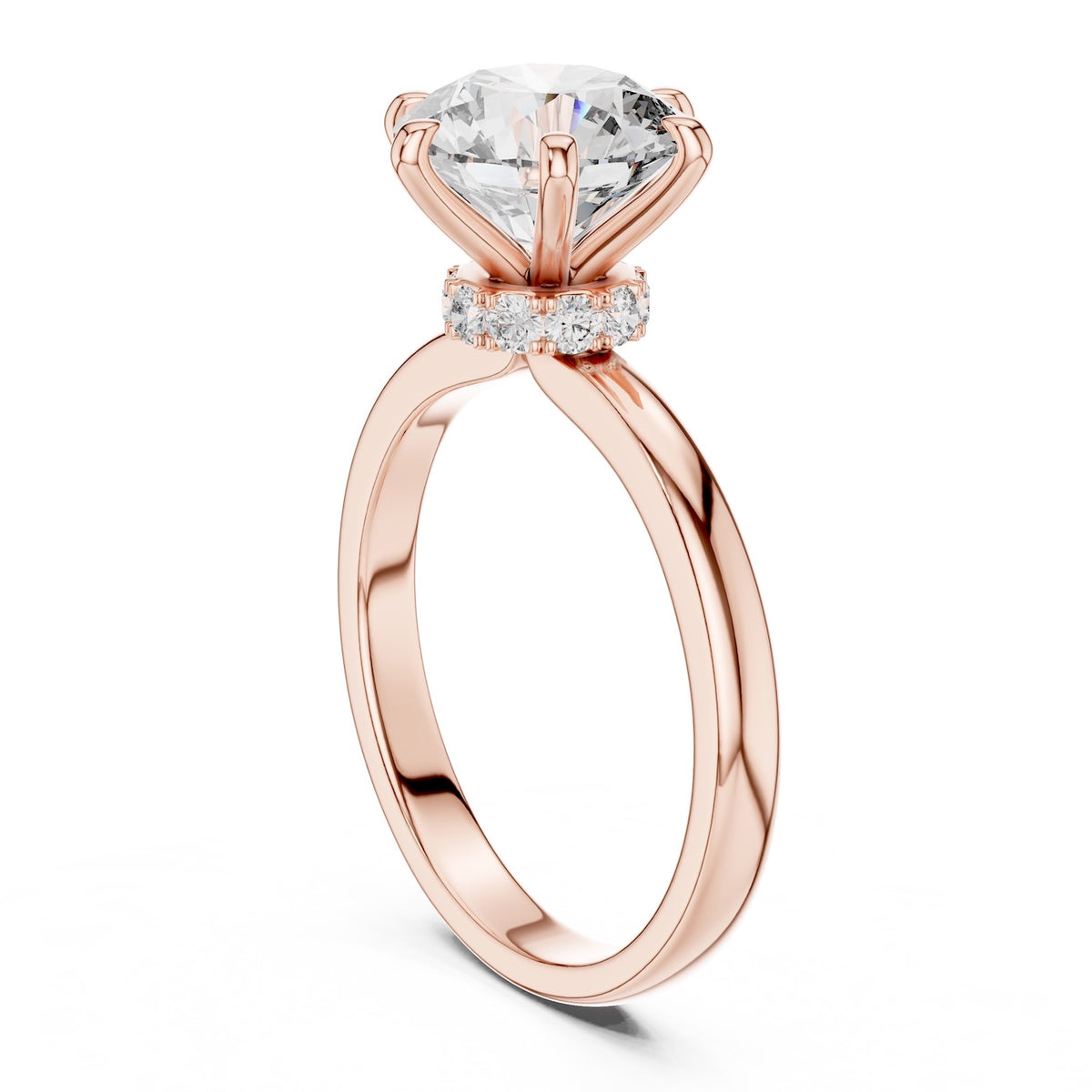 Rose-gold plated Silver Ring against a white background 