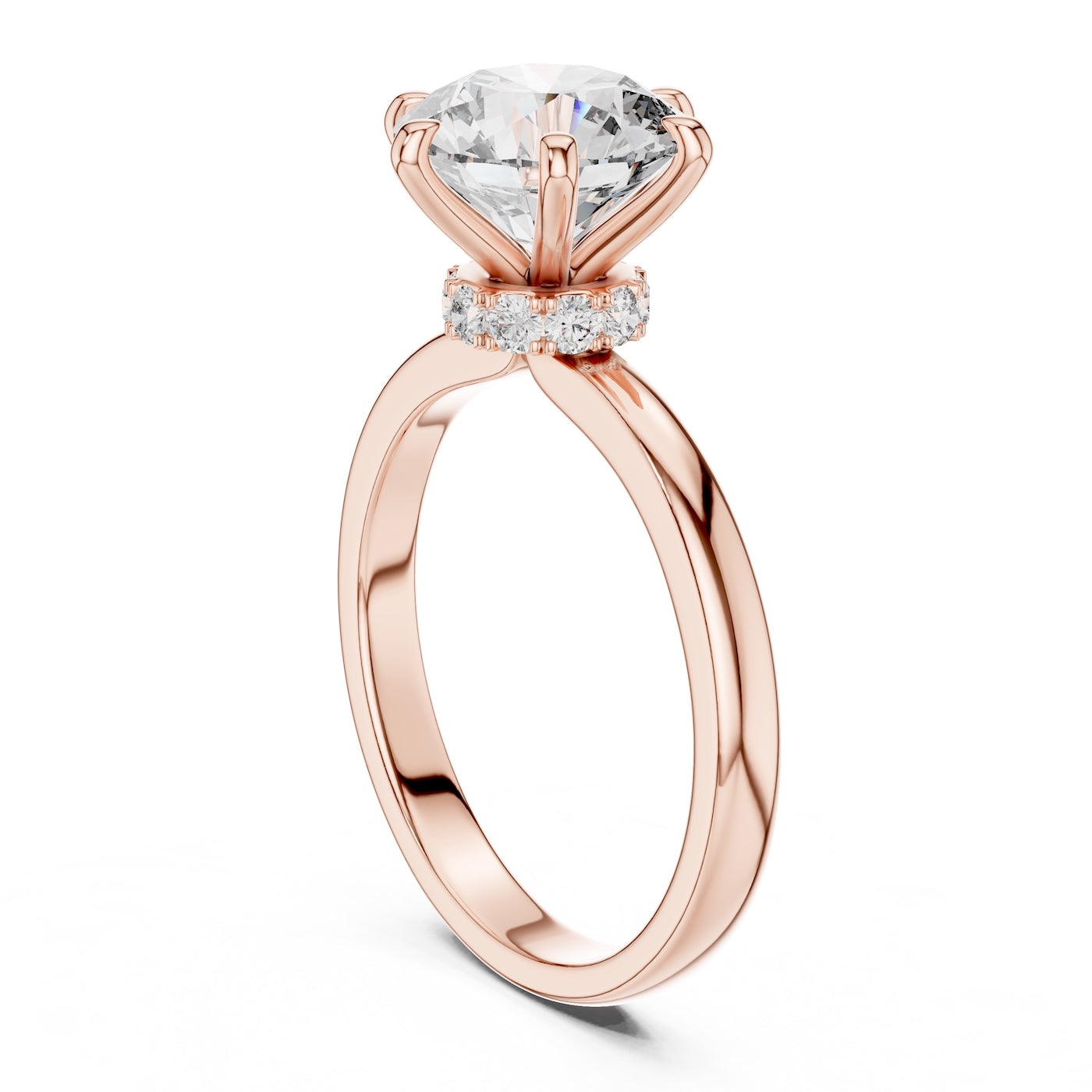 Rose-gold plated Silver Ring against a white background 