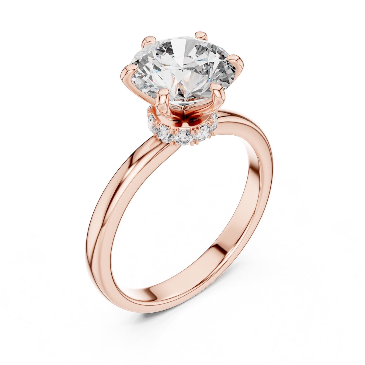 Rose-gold plated Silver Ring against a white background 