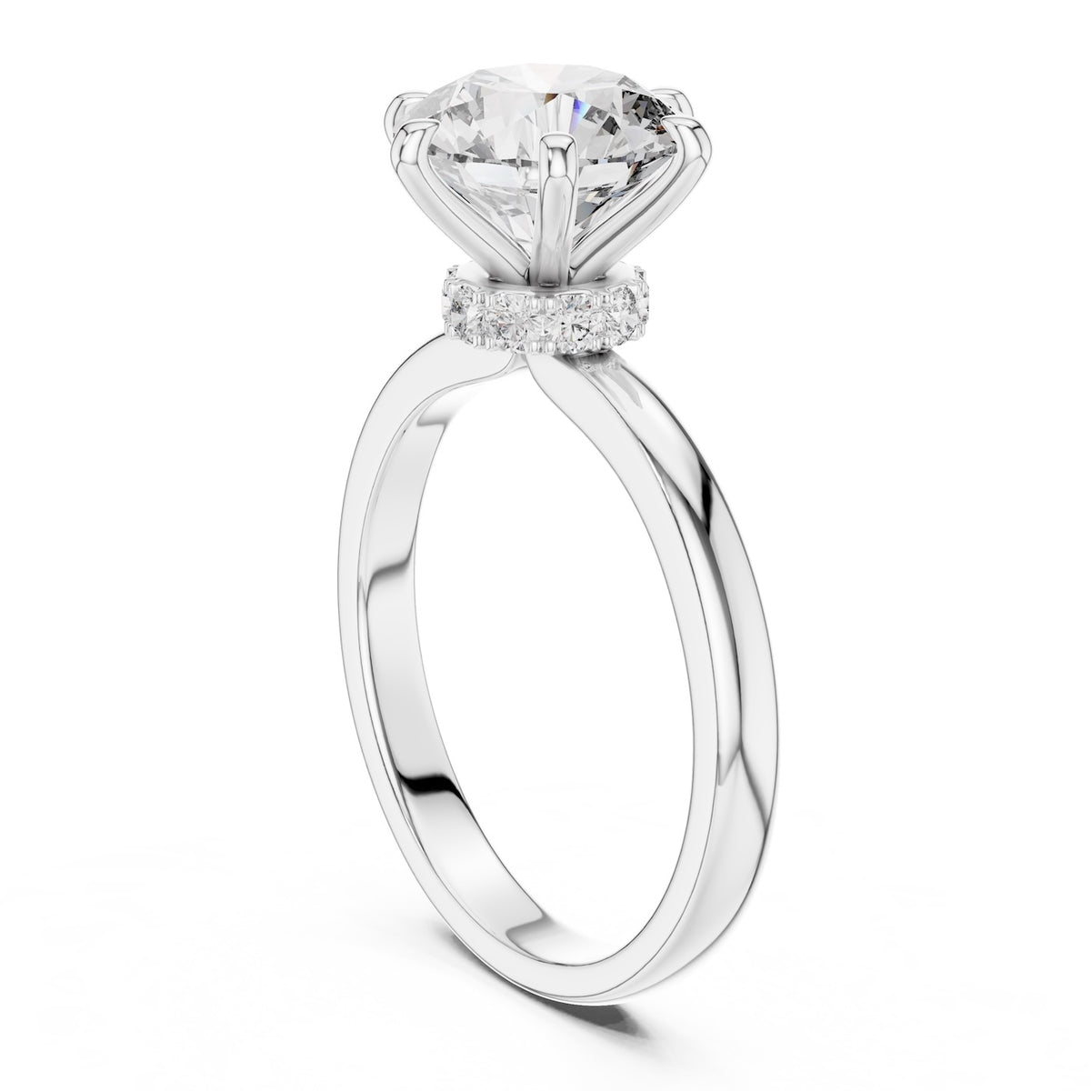 Silver Ring against a white background 