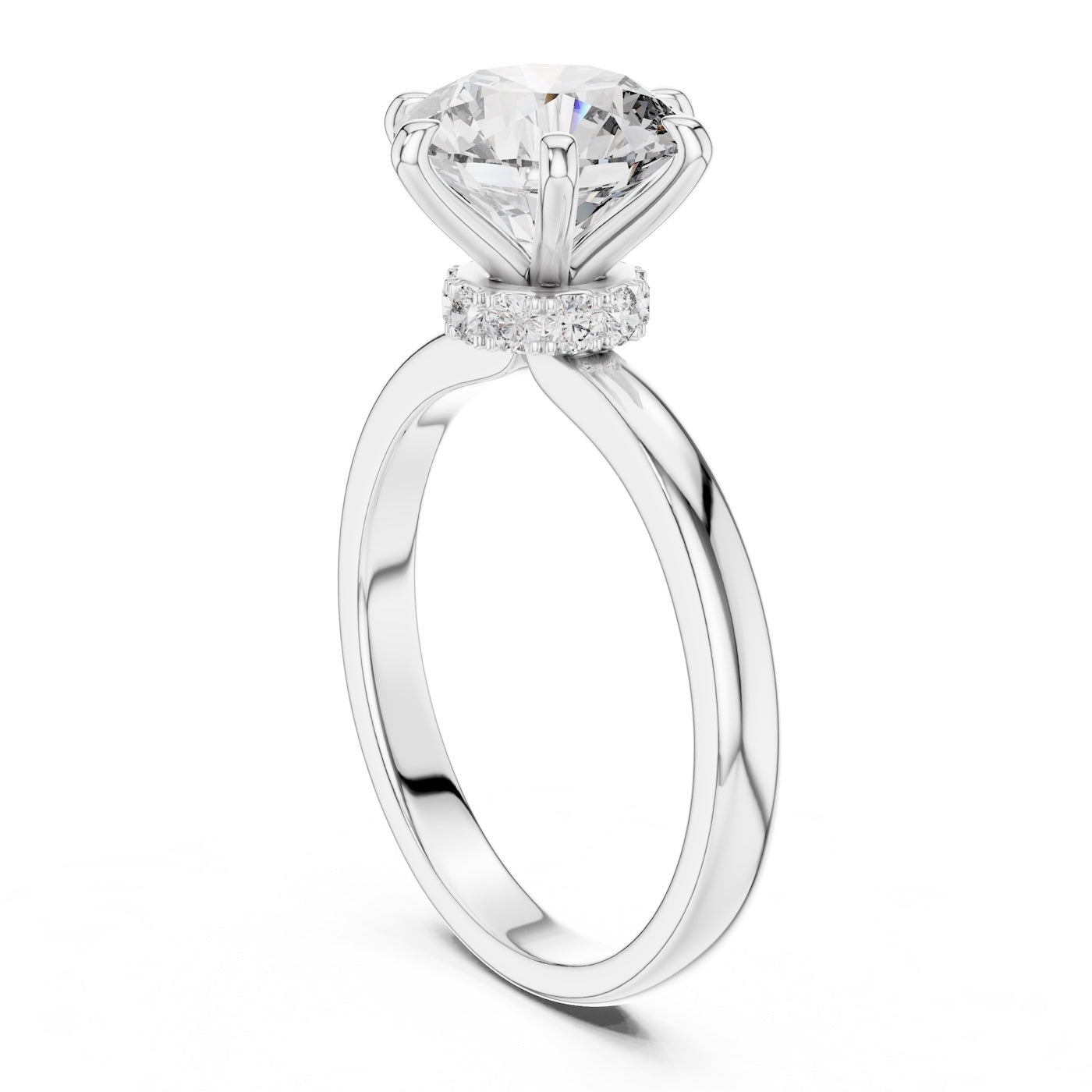 Silver Ring against a white background 