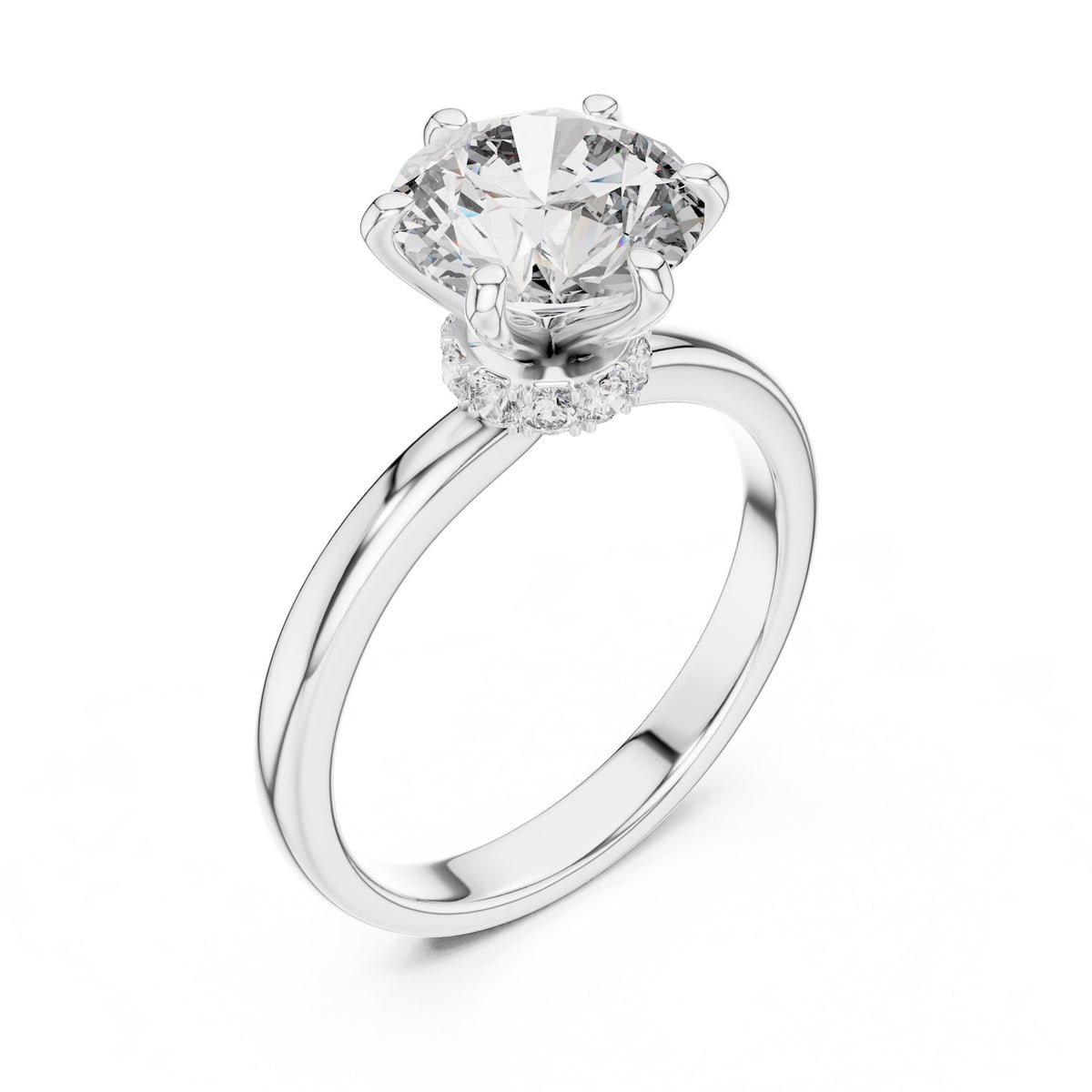 Silver Ring against a white background 