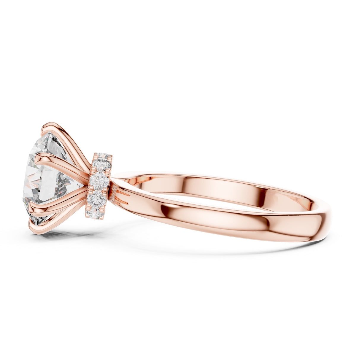 Rose-gold plated Silver Ring against a white background 