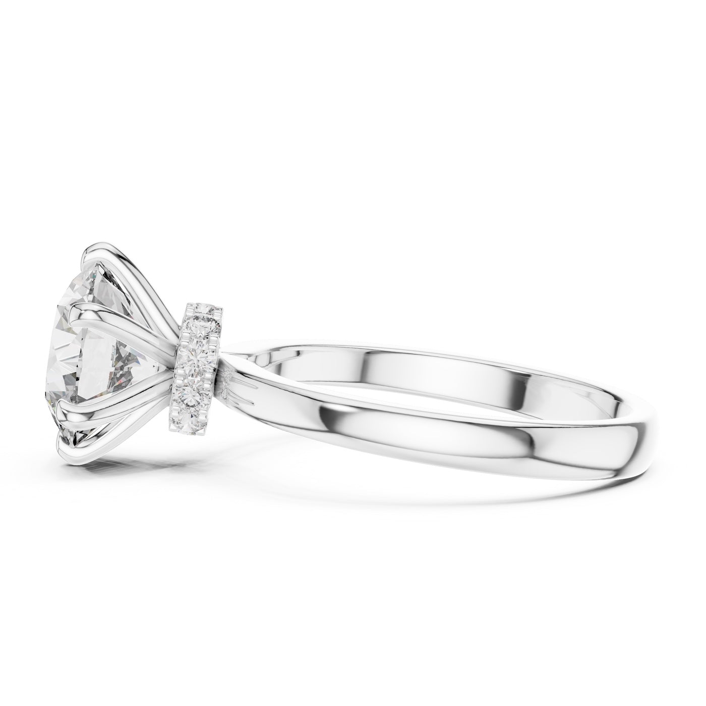 Silver Ring against a white background 