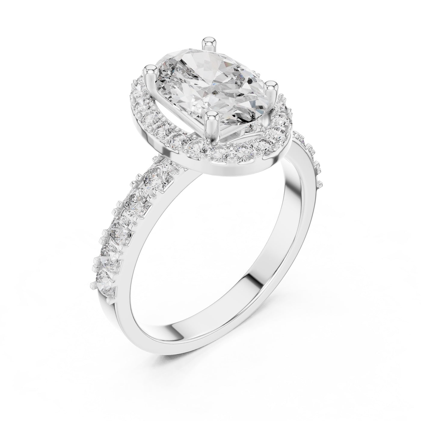 Silver ring with a white background 